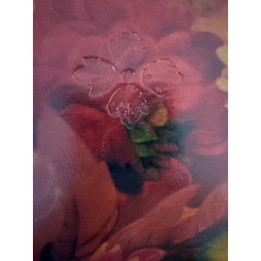 Patricia Nash Floral Leather Wristlet Pouch Orange Red Yellow Fall Small Clutch
